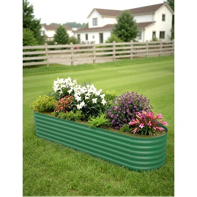 2PCS Galvanized Raised Garden Beds 4x2x2 FT, Self-Watering Metal Planters, Durable Outdoor Vegetable Planter Boxes, Green