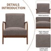 Mid Century Modern Accent Chair Fabric Lounge Armchair with Wood Frame Arm Chairs for Living Room - 4 of 4