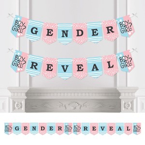 Big Dot of Happiness Baby Gender Reveal - Team Boy or Girl Party Bunting Banner - Party Decorations - Gender Reveal - 1 of 4