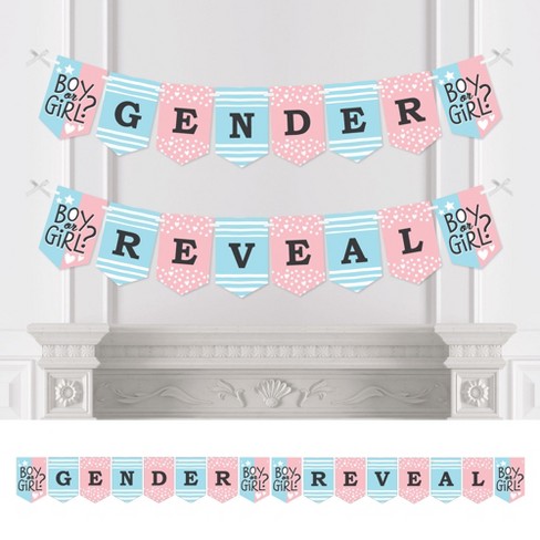 Big Dot of Happiness Baby Gender Reveal - Team Boy or Girl Party Bunting  Banner - Party Decorations - Gender Reveal