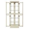LunaLulinlk Lighted Glass Display Cabinet,Display Cabinet,Glass Storage Cabinet Glass Wine cabinet, Pantry light bulb included Antique white - 2 of 4