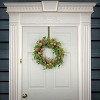 22" Artificial Pink Floral Spring Wreath with Pink Eggs - National Tree Company - 2 of 3