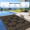 Large Outdoor Plastic Straw Rug Waterproof Patio Rug with Stakes, Foldable Portable Camping Mat - 3 of 4
