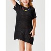 Girls Beach Cover Ups Short Sleeve Boho Crochet Beach Dress Lightweight Sweater Cover Ups for Girls Bathing Suits - 4 of 4