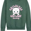Women's - Instant Message - Childless Cat Lady Society Lightweight French Terry Wide Neck Long Sleeve Shirt - 2 of 4