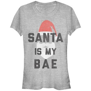 Juniors Womens Lost Gods Christmas Santa is my Bae T-Shirt - 1 of 3