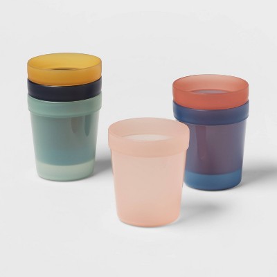 Lot of 5 Colorful PLASTIC BPA Free Drink Cups Kids Short Tumblers  PILLOWFORT