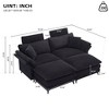 85.8" Convertible Corduroy Sectional Sofa with 2 Ottomans & Removable Headrests - 3 of 4