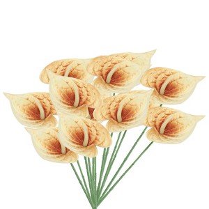 Unique Bargains Artificial Anthurium Lily Flowers for Home Decor 10 Pcs - 1 of 4