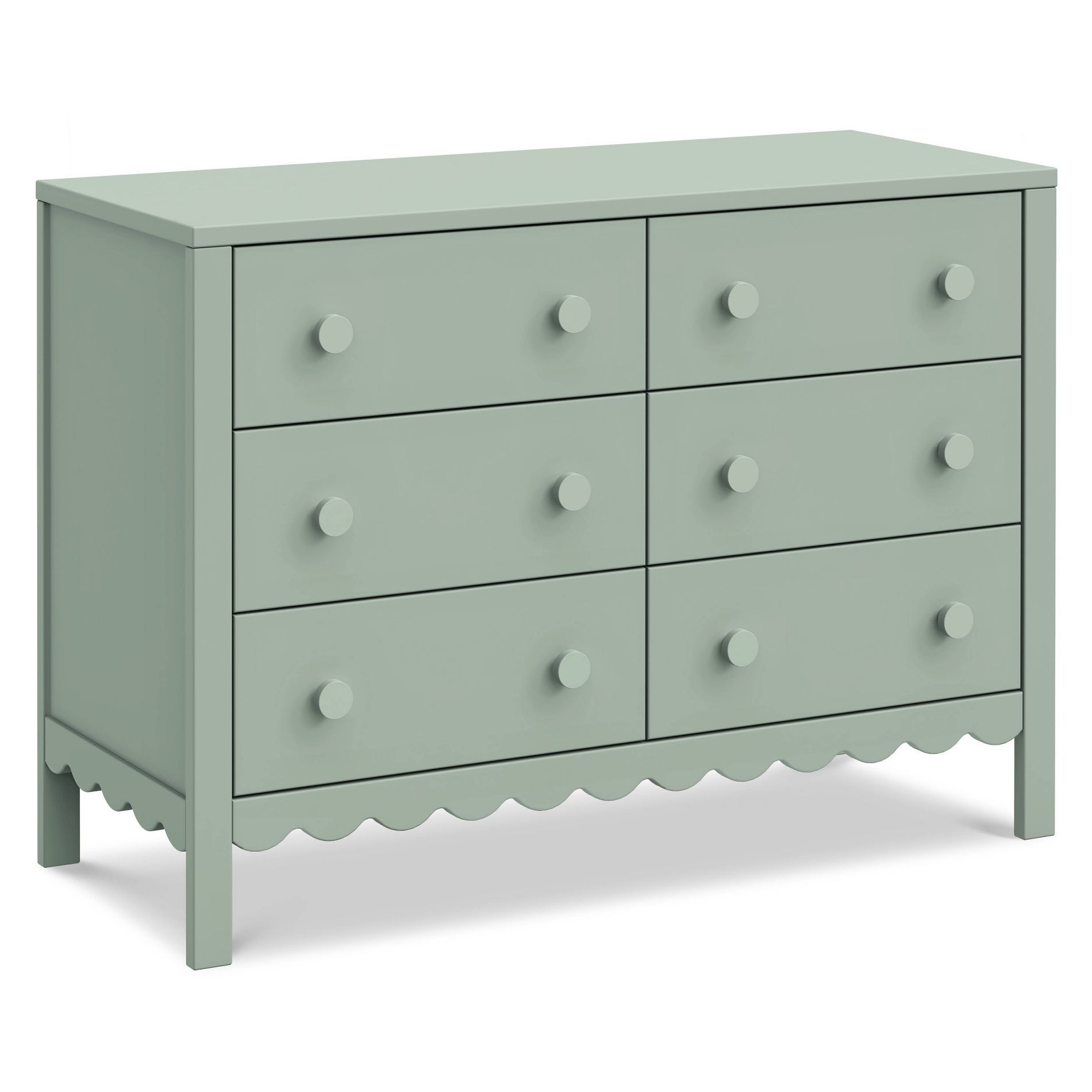 DaVinci Sammy Scallop 6 Drawer Dresser - Light Sage
