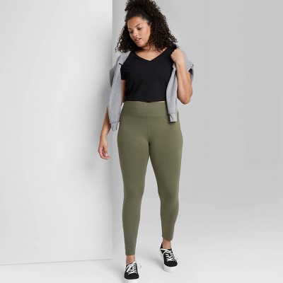 Women's High-waisted Classic Leggings - Wild Fable™ Deep Olive 1x