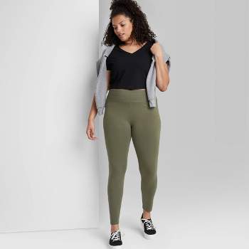 Women's High-waisted Flare Leggings - Wild Fable™ Olive Green 1x : Target