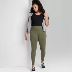 Women's High-Waisted Classic Leggings - Wild Fable™ Deep Olive 4X