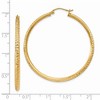 Black Bow Jewelry 2.5mm x 45mm 14k Yellow Gold Knife Edge Diamond-Cut Round Hoops - 4 of 4