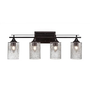 Toltec Lighting Uptowne 4 - Light Vanity in  Dark Granite with 4" Clear Bubble Shade - 1 of 1