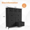 DOMETOUR Dresser for Bedroom 9 Drawer Fabric Storage Tower, Storage Cabinet Tall Chest Organizer Unit Bins Living Room Entryway Closet-Gray - 4 of 4