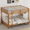 Whisen Wooden Queen Size Bunk Bed Frame with Guard Rails, Space-Saving Design - 3 of 4
