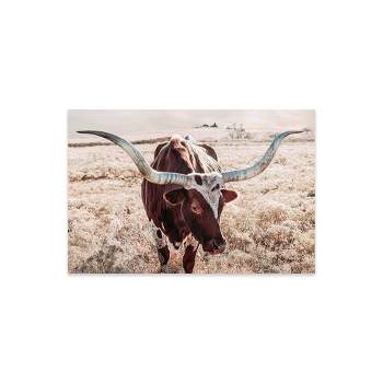 Texas Longhorn Cow Farmhouse Colors Print on Acrylic Glass by Teri James - iCanvas