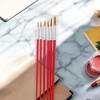 Unique Bargains Pointed Tip Brush for Watercolor Nylon Metal Plastic 6 Pcs - 2 of 3