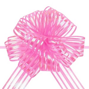 Unique Bargains Large Gift Wrapping Bows Chiffon Pull Bow Ribbon 15 Pcs - 1 of 4