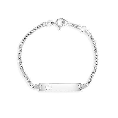 Girl's Heart Cutout Link Id Bracelet Sterling Silver - In Season ...