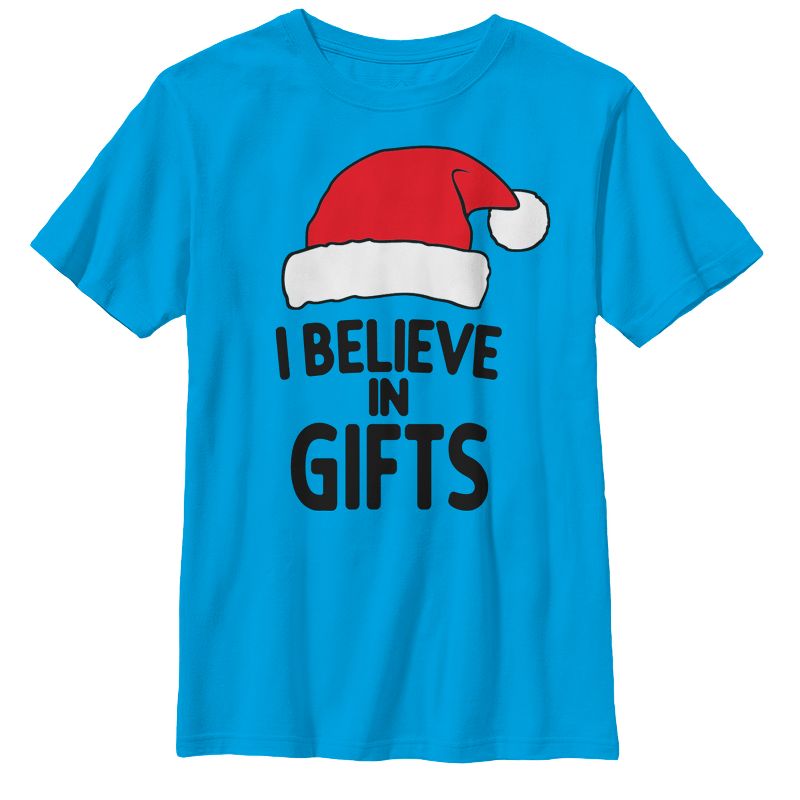 Boy's Lost Gods Christmas Believe in Gifts T-Shirt, 1 of 4