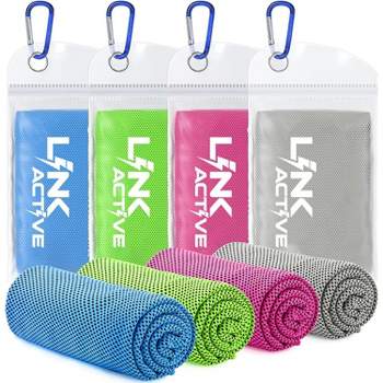 Link Active 4 Pack Cooling Towel, Soft Breathable Chilly Towel, Microfiber Towel for Yoga, Sport, Running, Gym, Workout,Camping, Fitness, Workouts