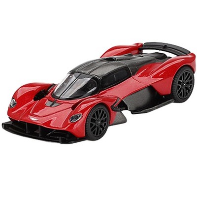 Aston Martin Valkyrie Hyper Red with Carbon Top 1/64 Diecast Model Car