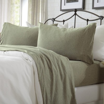 Ultra-Soft Cotton Heathered Melange Jersey Knit Sheet Set - Great Bay Home