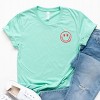 Simply Sage Market Smiley Face Outline Mini Puff Print Short Sleeve Tee - 3 of 4