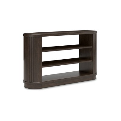 Signature Design by Ashley Korestone Credenza - Warm Brown Hardwood with Adjustable Shelving
