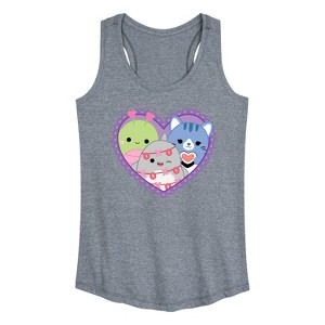 Women's Squishmallows Squish Heart Graphic Racerback Tank - Heather Grey - 2 X-Large - 1 of 4