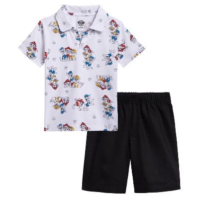 Paw Patrol Chase Marshall Rubble Polo Shirt and Shorts Toddler