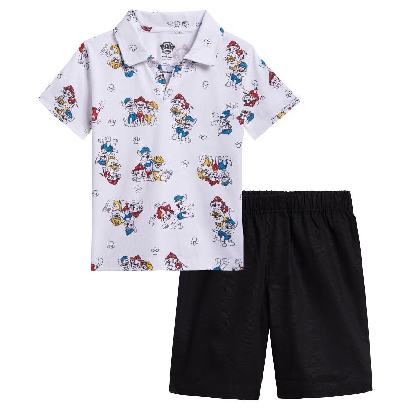 Paw Patrol Chase Marshall Rubble Polo Shirt and Shorts Toddler, 1 of 7