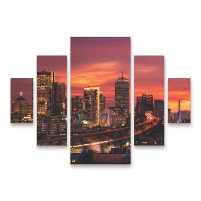 Trademark Fine Art Michael Blanchette Photography Beautiful Beantown 3 Piece Panel Set Art