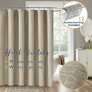 LunaLulinlk Fabric Shower Curtain with Hooks - 1 of 4