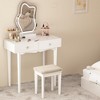 Makeup Vanity, Vanity Desk with Cloud Shaped Mirror and Touch Switch, 3 Lighting Modes Dressing Table - 3 of 4