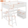 NicBex Full Size Loft Bunk Bed with Desk, Modern Wooden Bed Frame with Storage Shelves, Ladder and Guardrail for Bedroom - 2 of 4