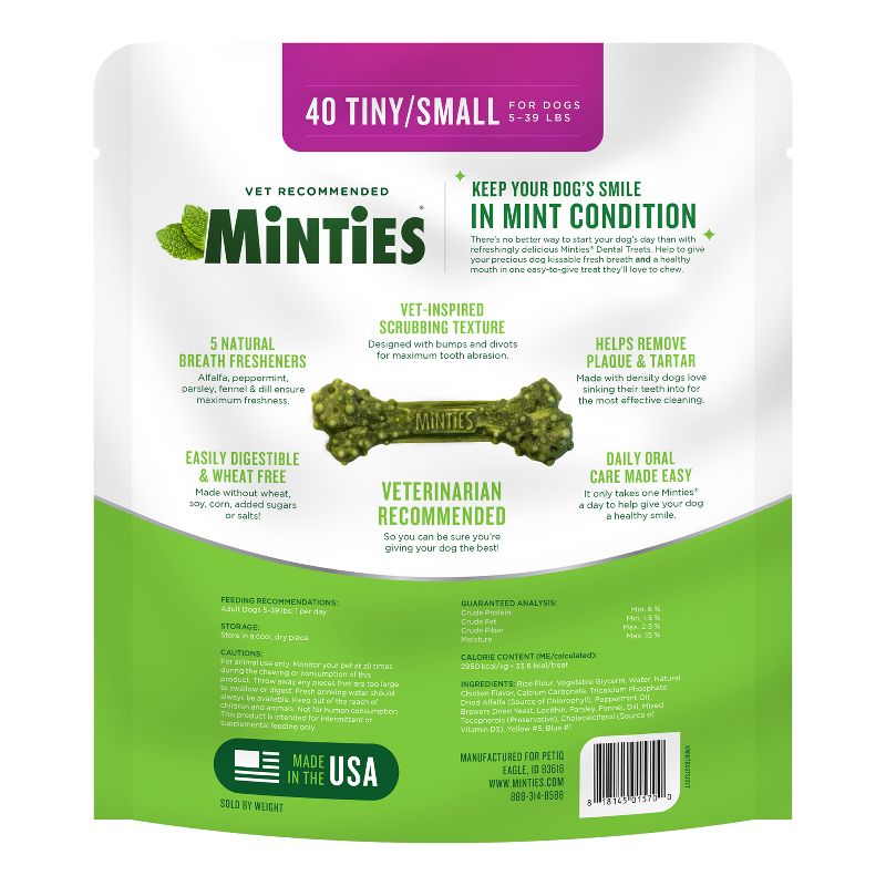 VetIQ Minties - Dental Peppermint Flavor Dog Treat - Tiny/Small, 3 of 11