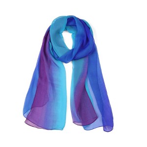 INSPIRE CHIC Women Long Chiffon Light Silky Gradient Color Shawl Wrap Scarf - 1 of 4