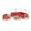 Christopher Knight Home Daniel Outdoor  5 Piece Acacia Wood Sectional Set with Water-Resistant Cushions - 3 of 4