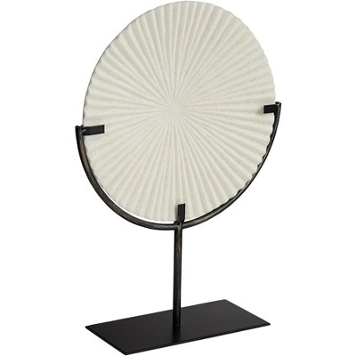 Studio 55D Fan 15 3/4" High White and Black Metal Sculpture