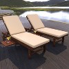 Seabrook 69 x 24 Inch Outdoor Acacia Wood Lounger with Cushion, 5-Position Back, Slide Table & Wheels -JONATHAN Y - 2 of 4