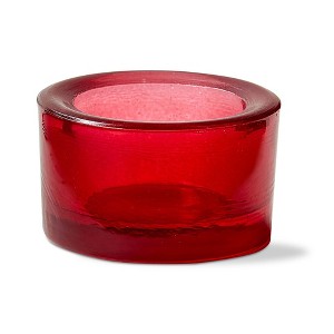 tag Chunky Rose Tealight Holder - Glass Candle Holder for Tealight & Votive Candles, Everyday Use, 1.5" H x 2.5" W - 1 of 2