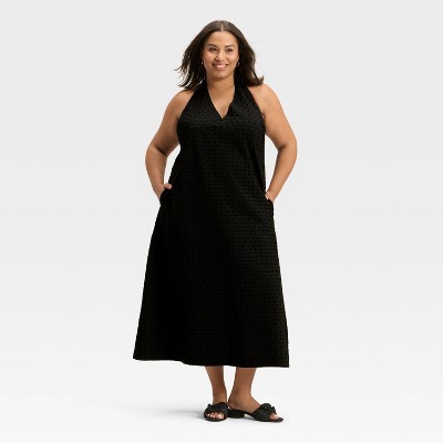 Women's Eyelet Maxi A-Line Dress - A New Day™