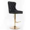 NicBex Swivel Bar Stools Set of 2 with Gold Base,Island Chairs with Tufted Backrest,Adjustable Height 27-35" Velvet Barstools for Kitchen,Bar - 2 of 4