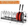 BRINJOY Expandable Pots and Pans Lid Organizer Rack, Kitchen Cabinet Pantry Bakeware Organizer and Storage Holder with 10 Adjustable Compartments - 2 of 4