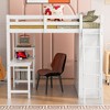 NicBex Full Size Bunk Bed with Desk Loft Bed Wood Bed Frame with Wardrobe, Shelves, Inclined Ladder and Guardrail, No Box Spring Required - 2 of 4
