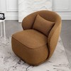 Boucle Upholstered Swivel Barrel Chair - Kinwell - 2 of 4