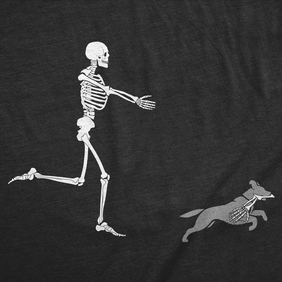 Мужские футболки Crazy Dog T-Shirts, Inc. Mens Funny T Shirts Skeleton Chasing Dog Sarcastic Halloween Graphic Novelty Tee for Men - Crazy Dog Men's T Shirt For Halloween Season Black XXL — фото 2
